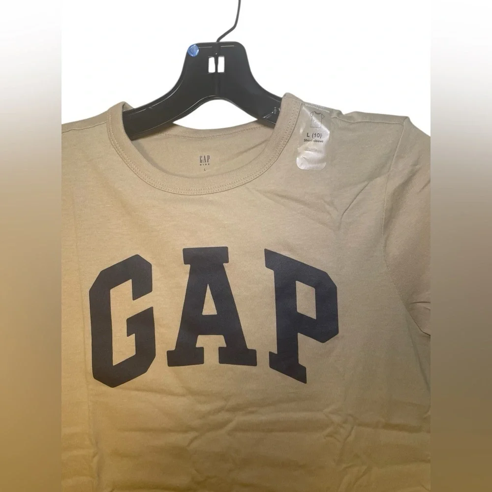 Gap Kids New Khaki Logo Tee Shirt Size Large